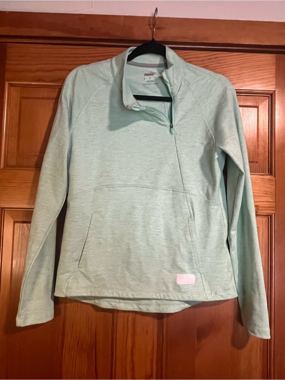 PUMA Women’s Mint Heather 1/4 Zip Pullover Size S